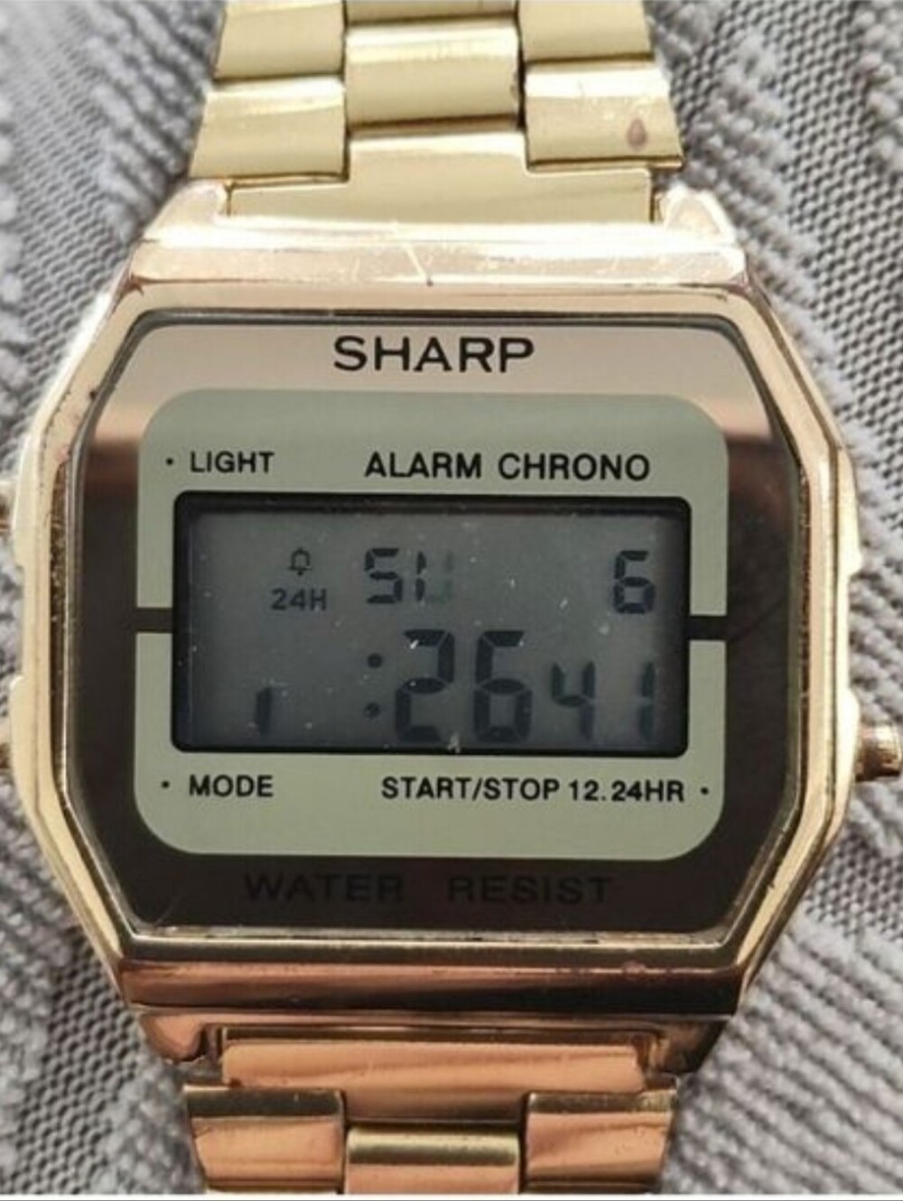 VINTAGE SHARP 70's 80's Digital Quartz Gold Colored Watch